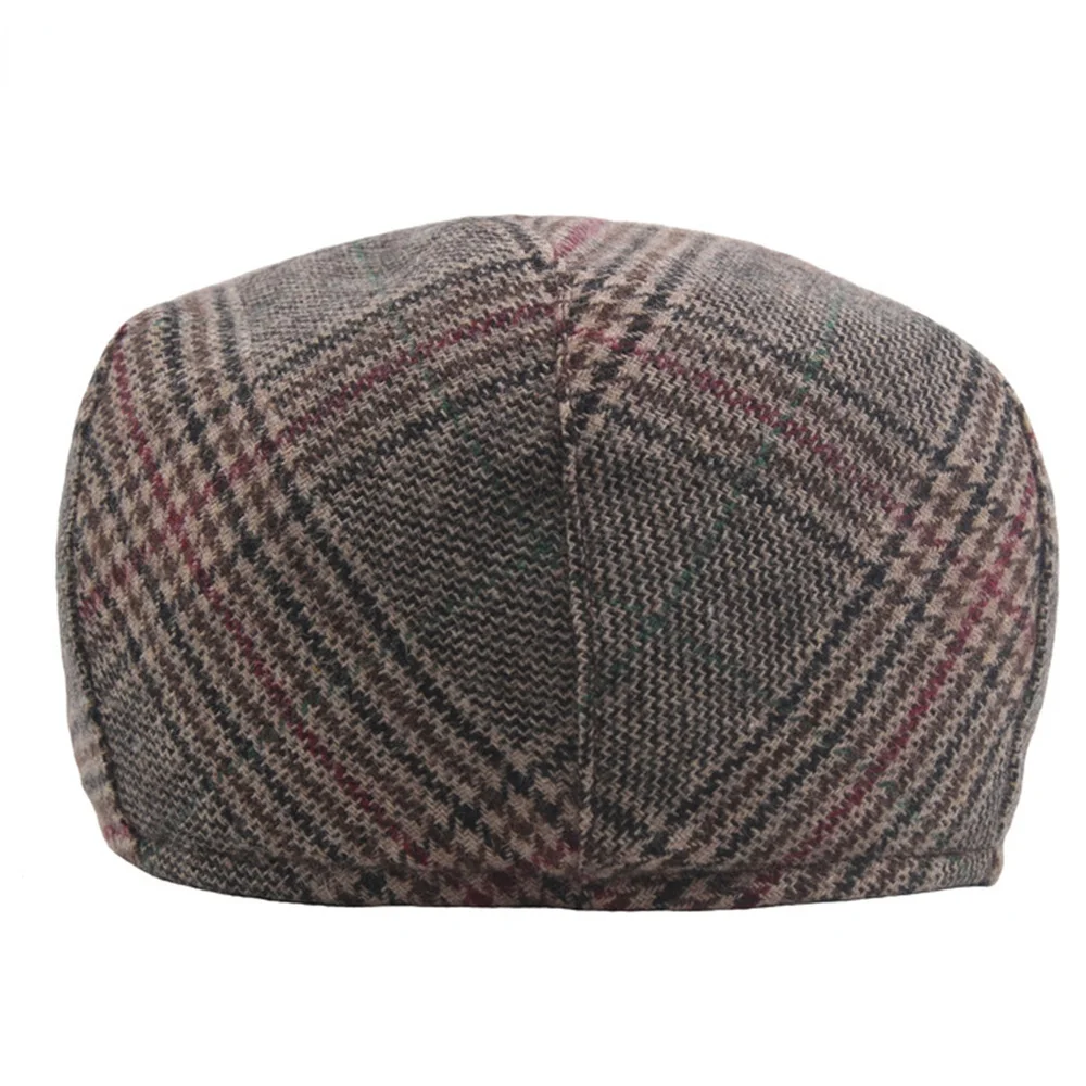 FLAT CAP Winter Beret Hat Classic Wool Newsboy Cap for Men Plaid Male Vintage Peaked Cap British Style Autumn Driving Ivy Caps