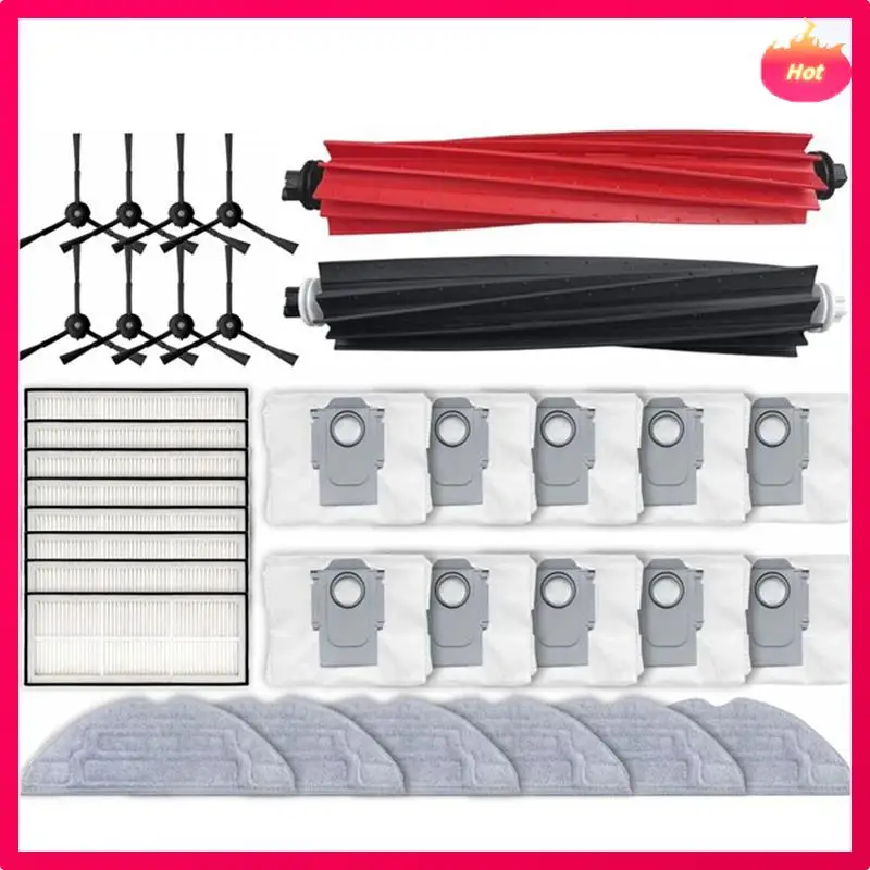 AD-pour Roborock S8 Pro Ultra S8 + Robot aspirateur pièces de rechange brosses latérales principales tissus de vadrouille filtres HEPA sacs à poussière pièces de rechange