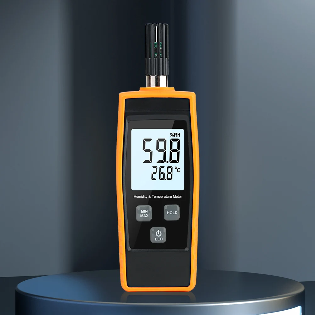 Digital Handheld Electronic Humidity Thermometer Max Min Records Thermo-Hygrometer Data Storage Room Thermometer for Home Office