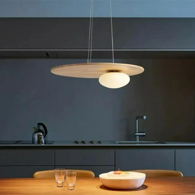 Wabi-sabi Style  Wooden Chandelier for Living Room Kitchen Table Decoration Dining Office Japanese Light Including light bulbs