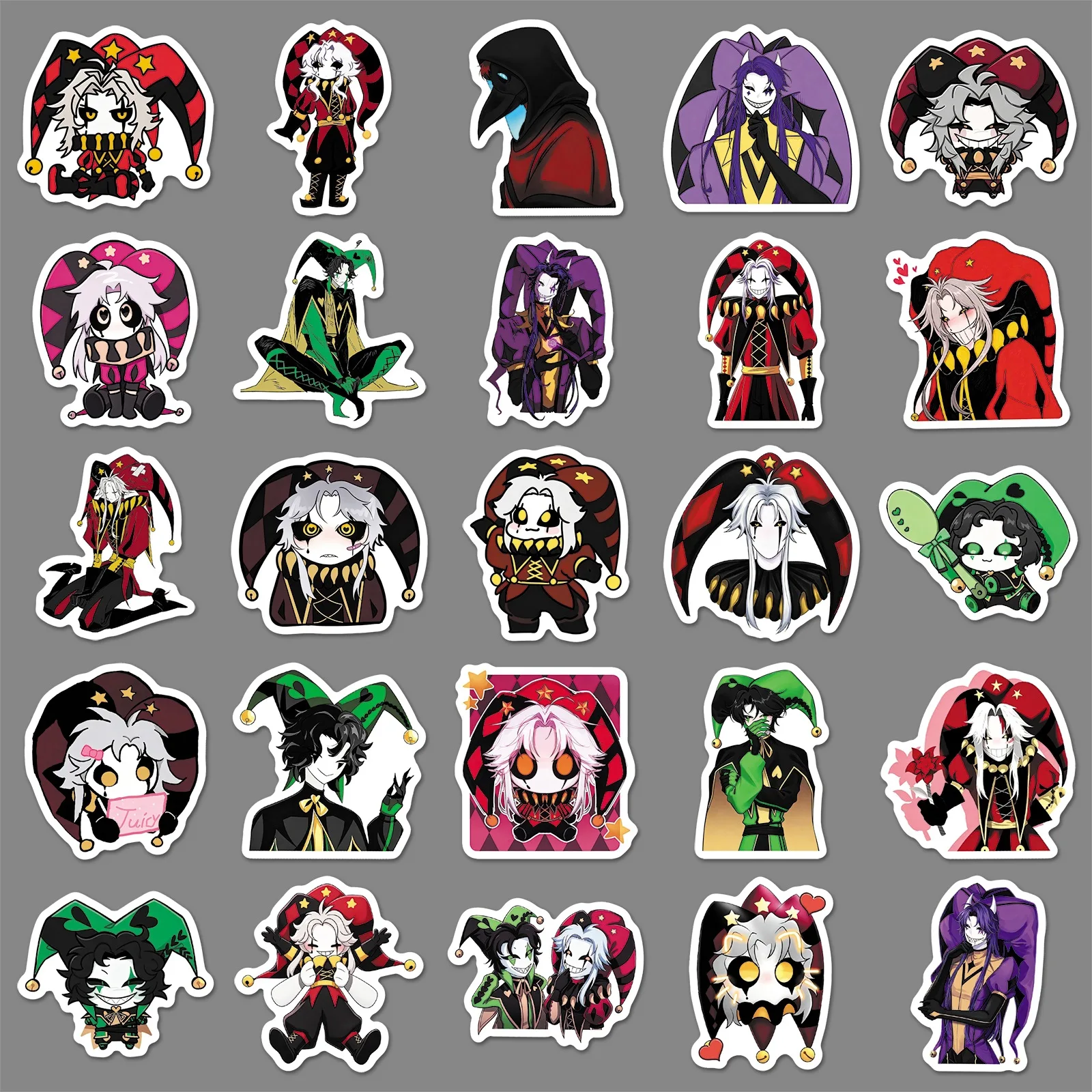 Freak Circus Decorative Stickers, Slightly‑Scary Cool Game Character HD Peripheral Decals for DIY Water Bottle, Notebook Decor