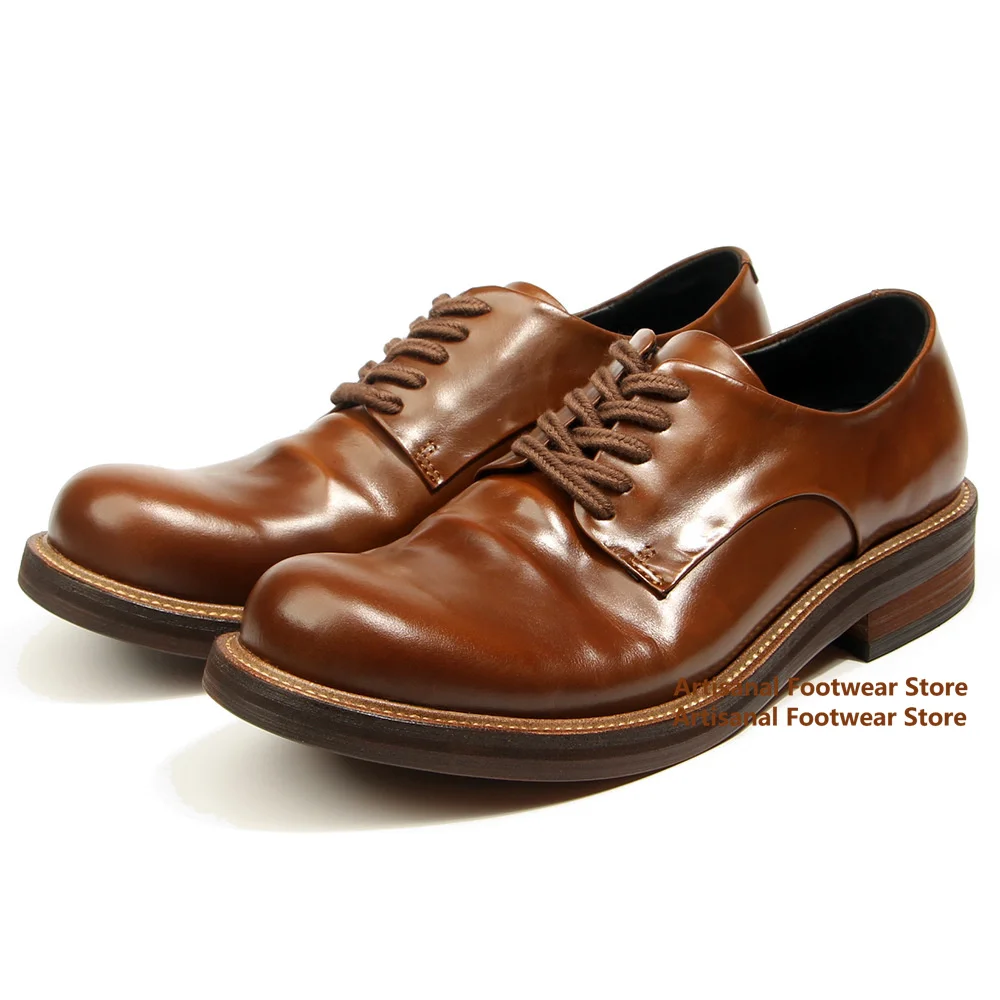 

Men's Derby Shoes Solid Color Business Office Dress Leather Shoes Wedding Shoes High End Fashion Trend Handmade Men's Shoes