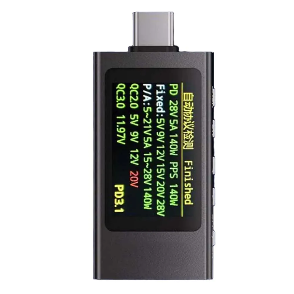 

Cable Testing Fast Charge Detection Portable Tester Aluminum Shell Dustproof Design IPS Display Aluminum Shell Voltmeter