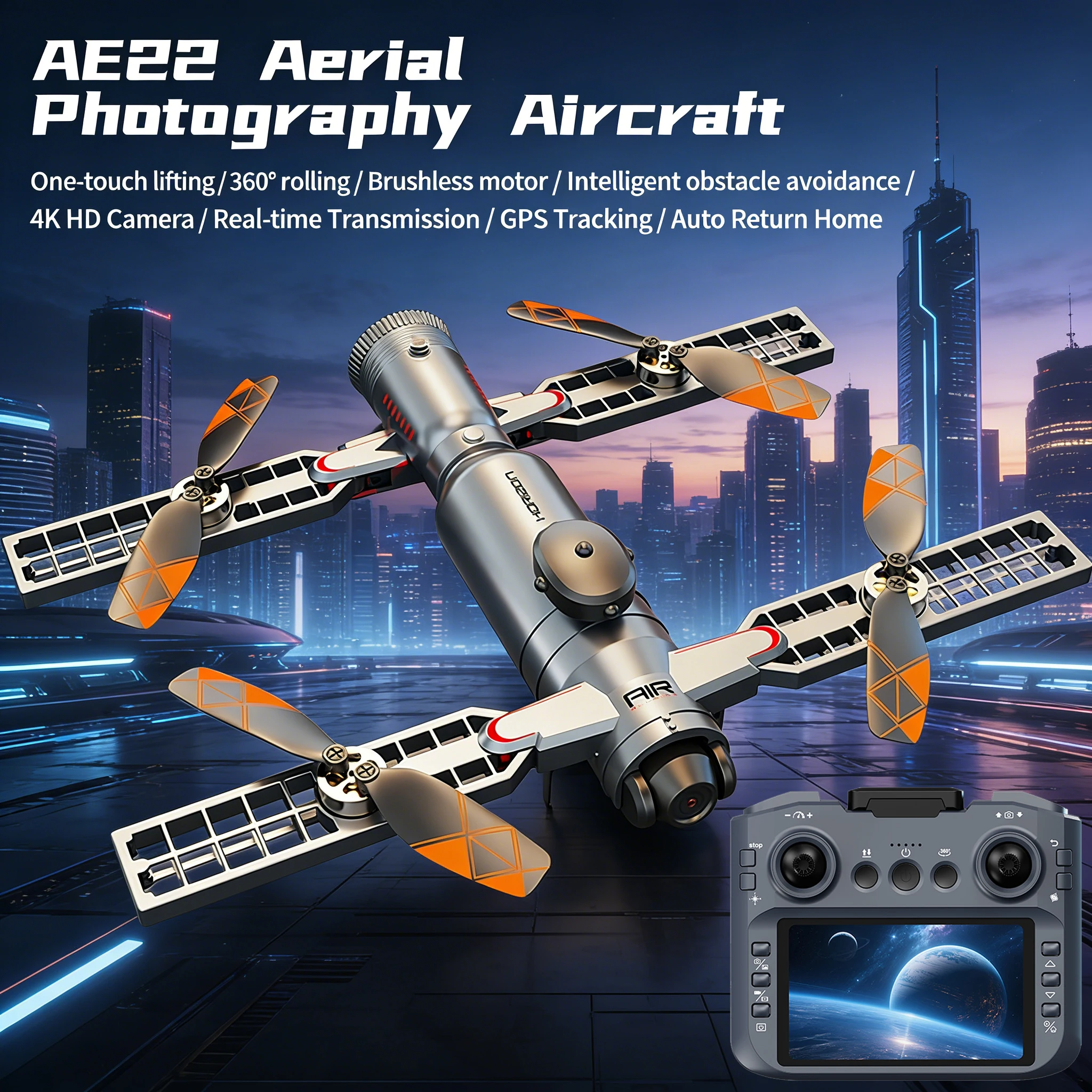 

Хит продаж 2026 AE22 8K 5G 360 ° Дрон с функцией распыления и HD-камерой, двойная камера для аэрофотосъемки, оптическое позиционирование, бесщеточный двигатель