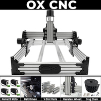 Openbuilds OX CNC Machine Mechanical Kit 4-Axis Belt Driven CNC Engraver with Nema23 Motors for Wood Metal Acrylic Cutting