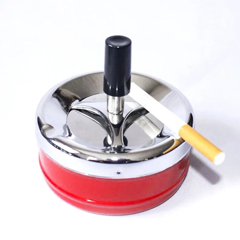 Press Type Cigarette Ashtray Windproof Rotating Ashtray Smoke Cup Holder Home Decoration, Automatic Cleaning Smoking Ashtrays