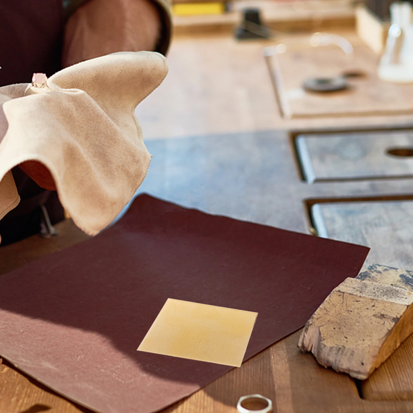 

4pcs Brass 0.5Mm Brass Sheet For Jewelry Thick Wear-Resistant For Diy Crafts Repairs Electrical Work Metal Plates Tools Parts