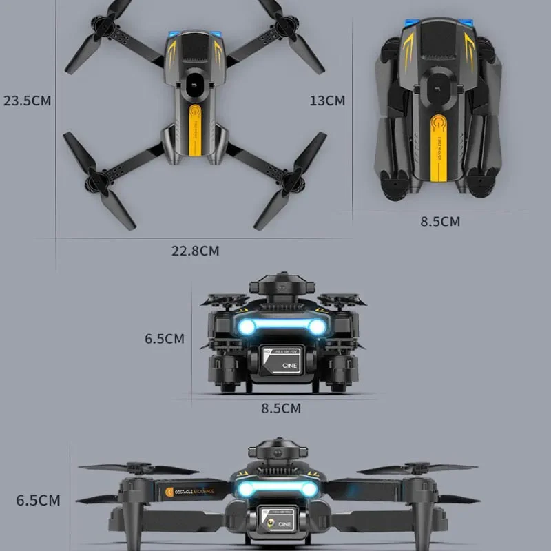 Xt2 mini drone profissional com câmera dupla, 4k quadcopter, posicionamento de fluxo óptico, dobrável, controle remoto, 360 ° Obstacle Avoidance