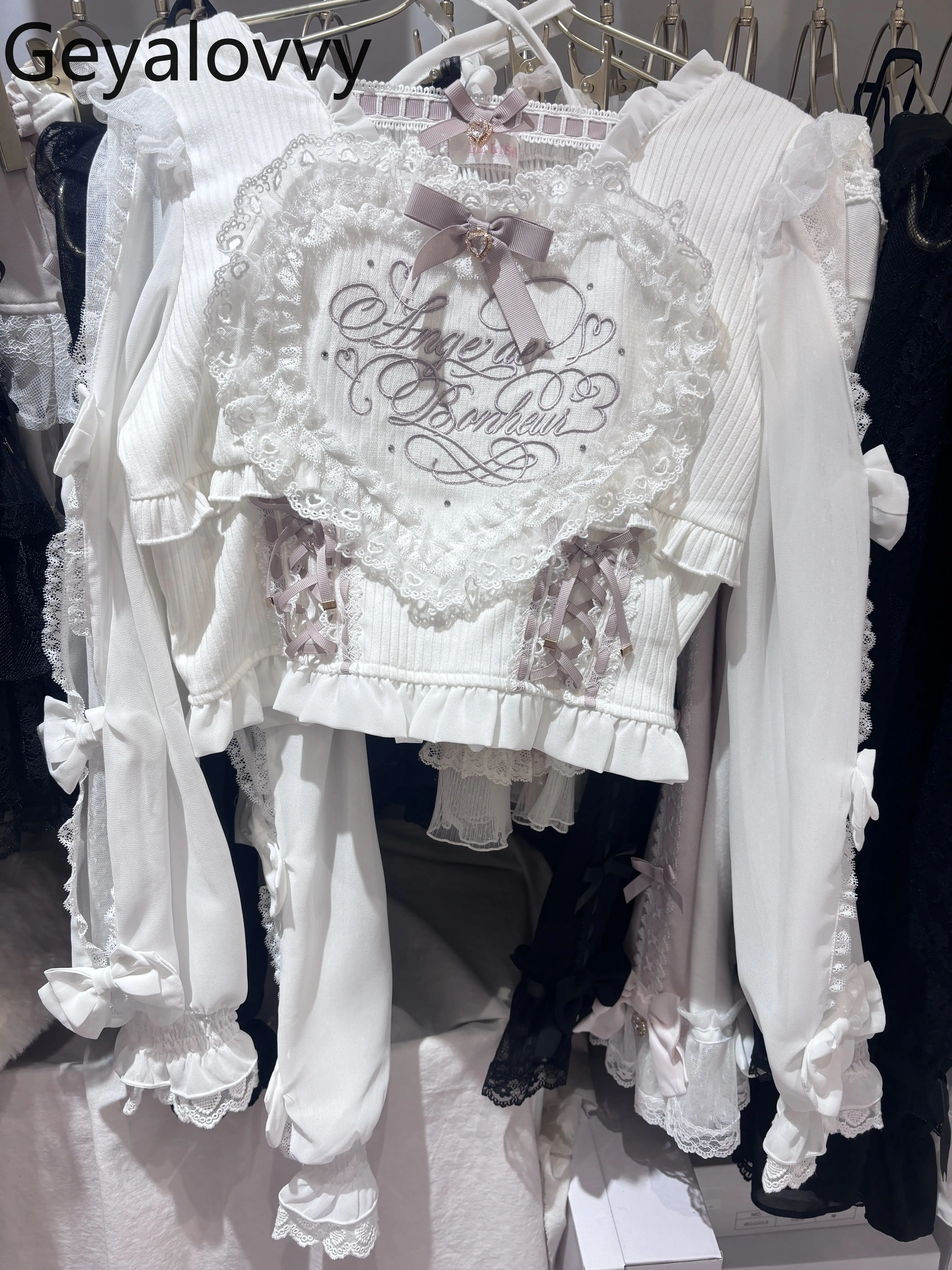 

Новая весенняя блузка в японском стиле 2026: Рубашка с рюшами, бантом и длинными рукавами, нежно-розовая, в стиле Лолита, для девочек