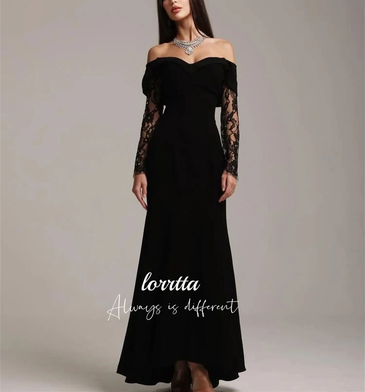 Lorrtta Customized Long Sleeves Black Evening Dress Fishtail Cut Glitter Party Dresses 2025 Women Robe Elegant Gowns Womens Prom image 6
