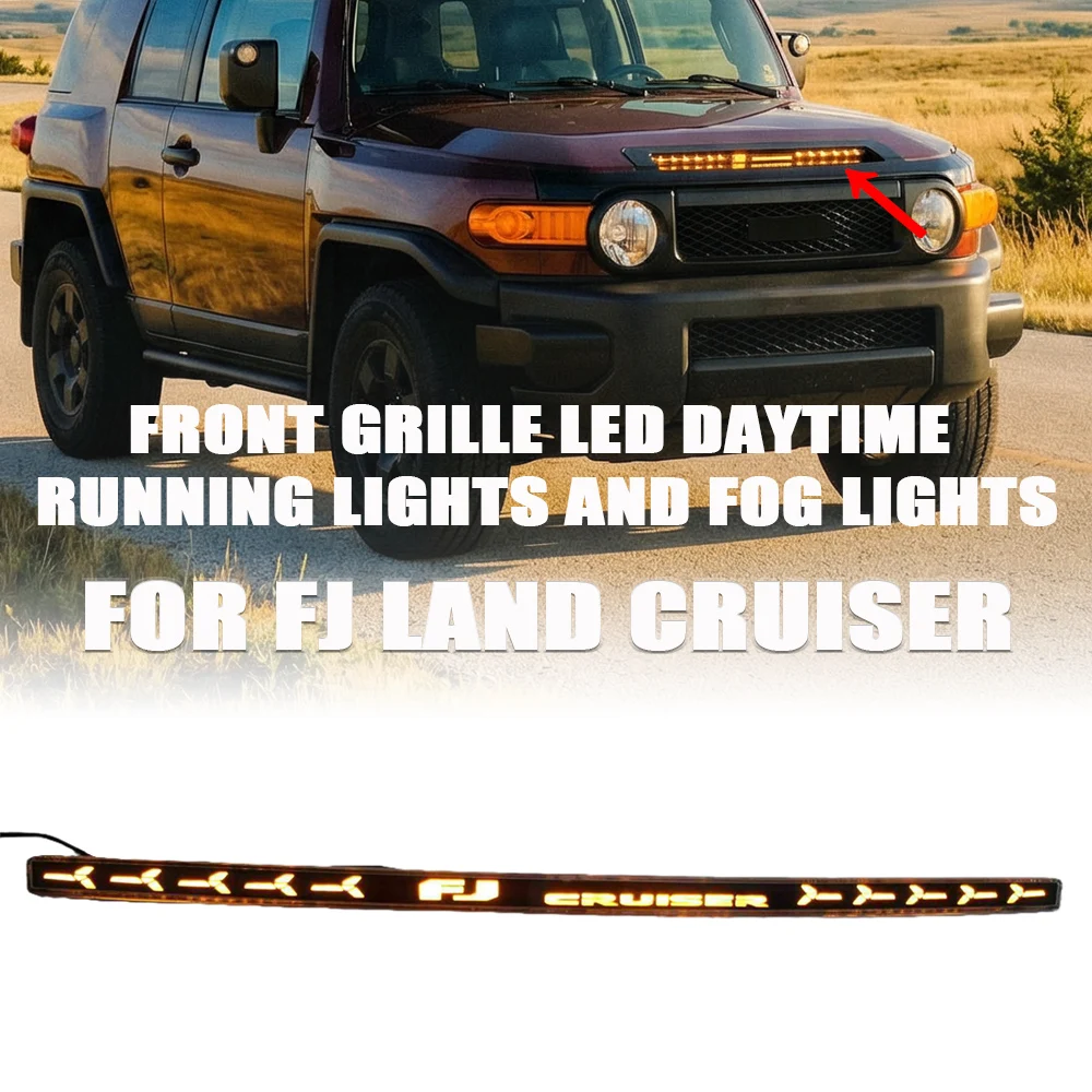 

High-Quality LED Spotlight For Land Cruiser FJ Front Grille Hood Grille Daytime Running Light Fog Light Car Modification Parts