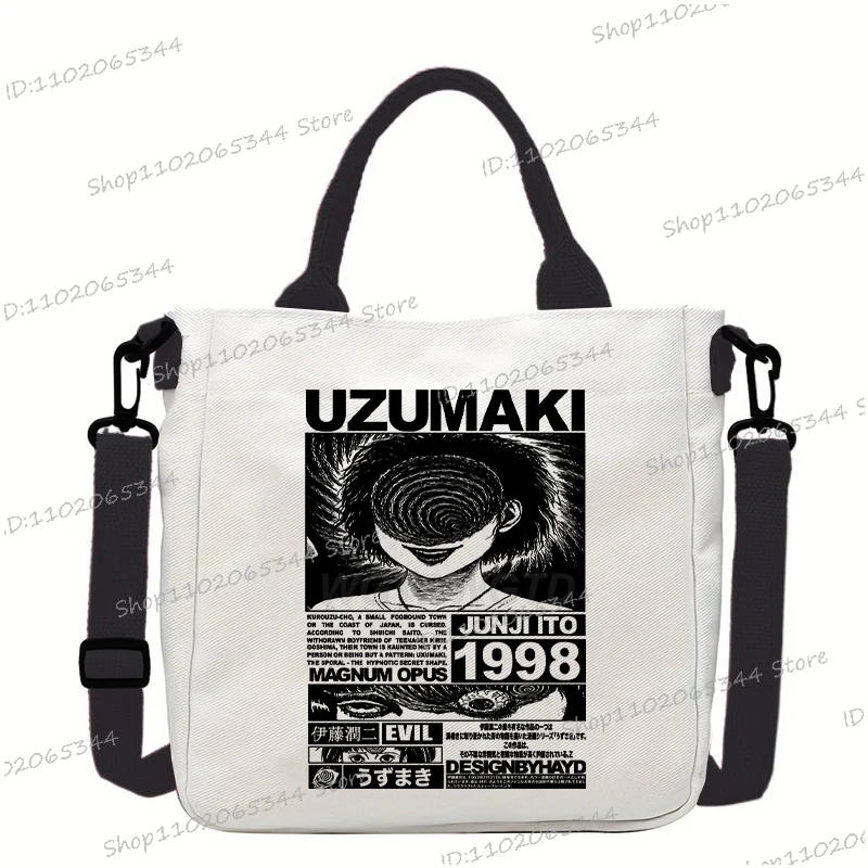 اليابانية مانغا جونجي إيتو القط قماش حقيبة كتف كلية نمط النساء الرجال أنيمي جونجي إيتو القط حقيبة كروسبودي الكرتون الفتيات حقيبة يد #4