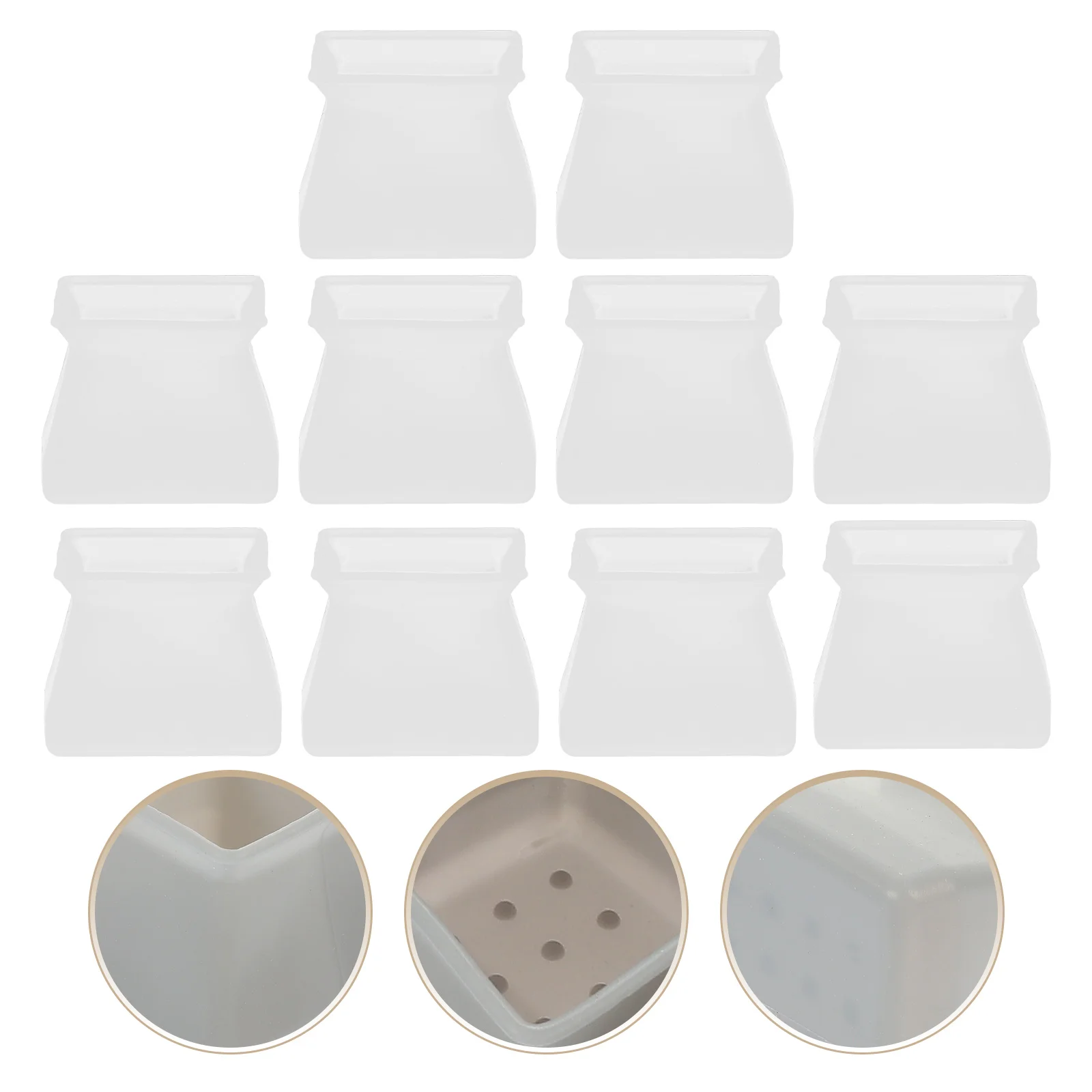 

10 Pcs Sliders Chair Foot Cover Protectors Leg for Chairs Protective Case Floor Dining Covers Silicone White Table Caps