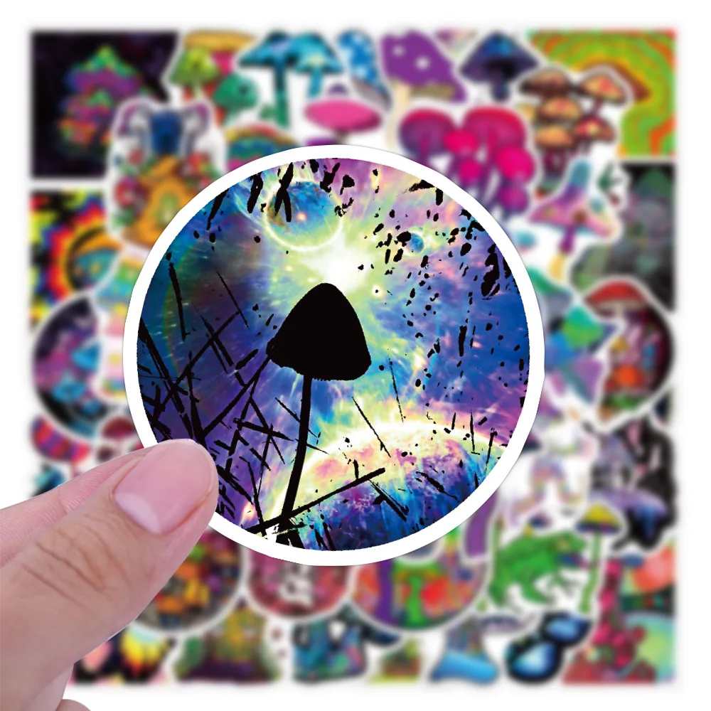 50 قطعة حقيبة الفطر الملونة الغيتار دراجة نارية بطارية شاحنة ملصقات مقاومة للماء