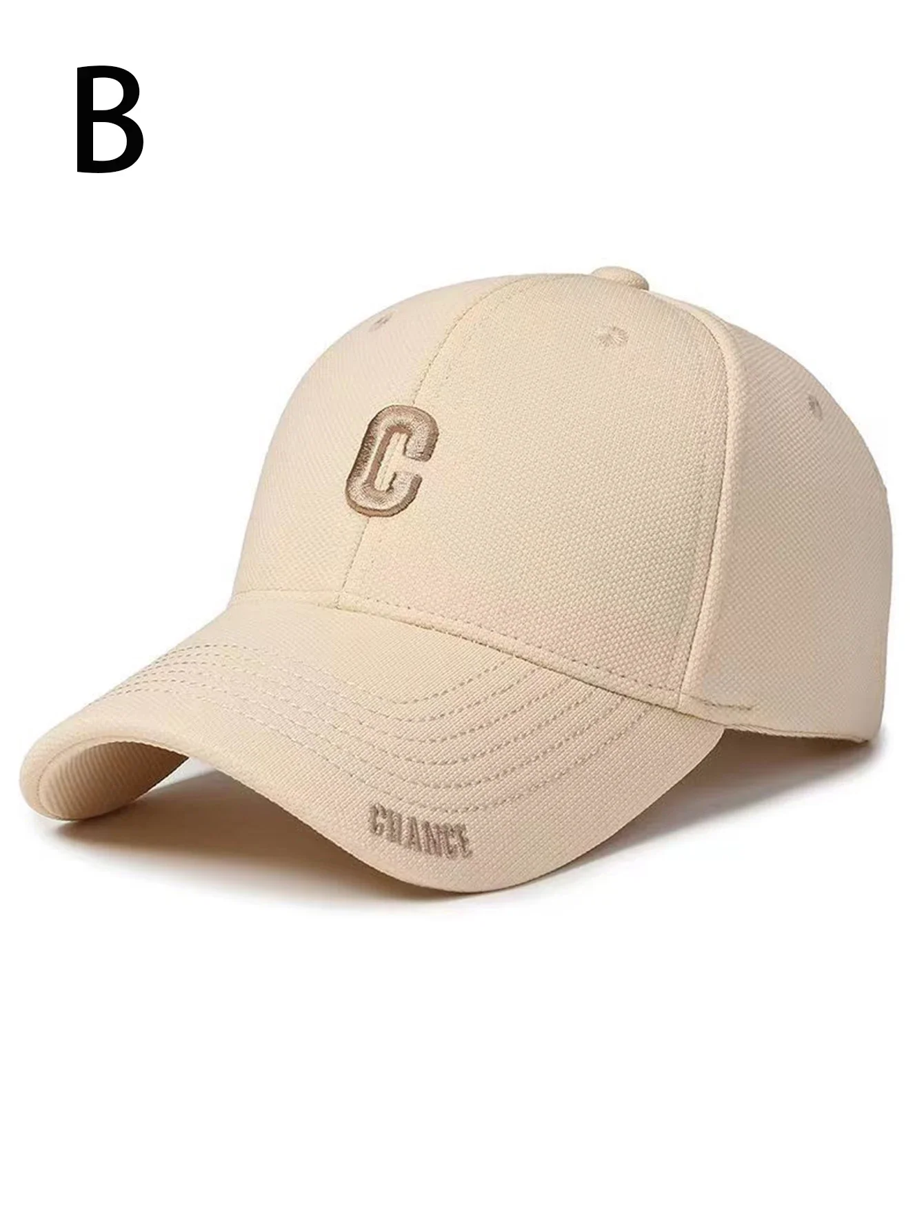 1 unisex all season thicken fashionable pure cotton retro embroidered letter C baseball cap