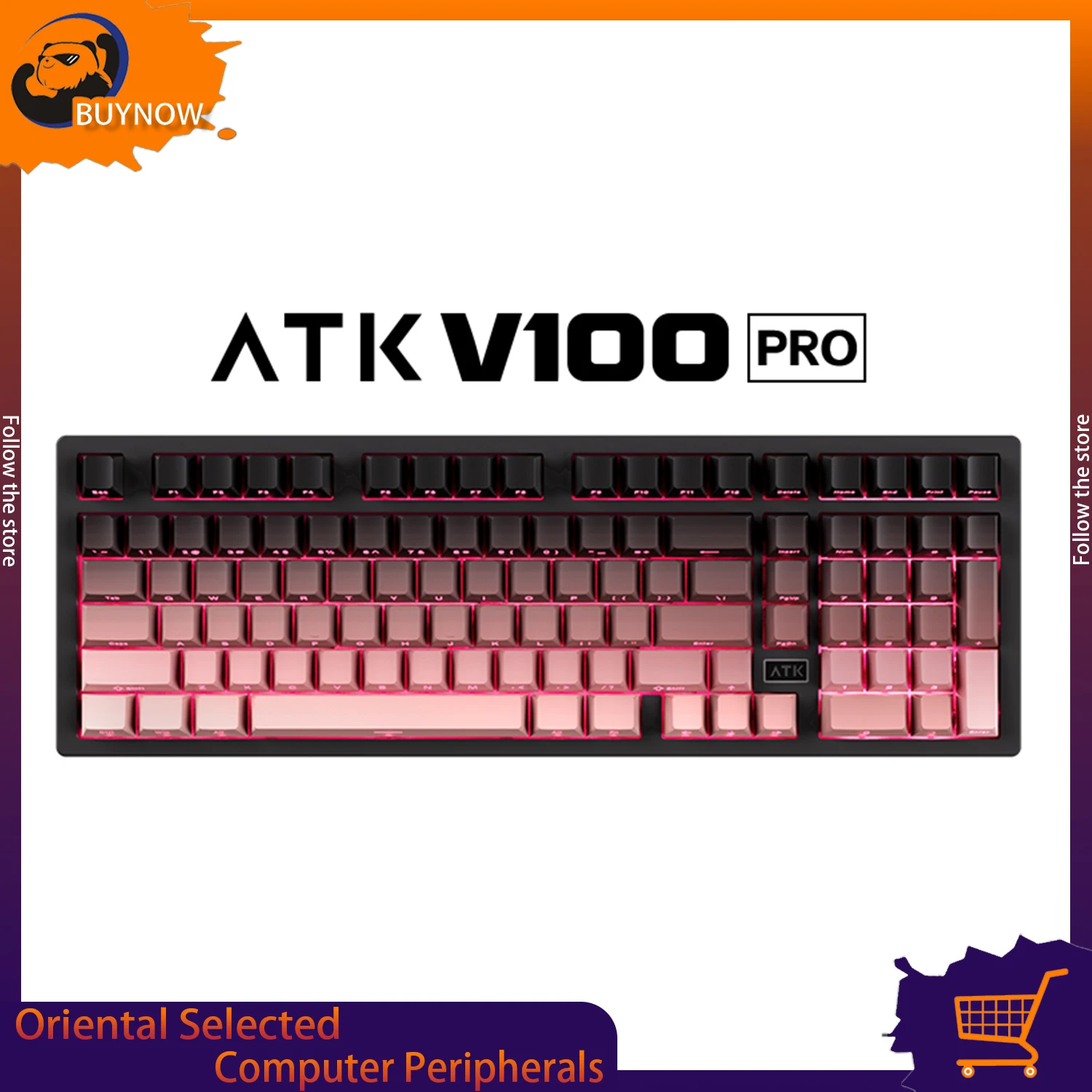 ATK V100 Pro Mechanical Keyboard Wireless Gaming Keyboard Three Mode PC Gamer Accessories Custom Aluminium Alloy Low latency