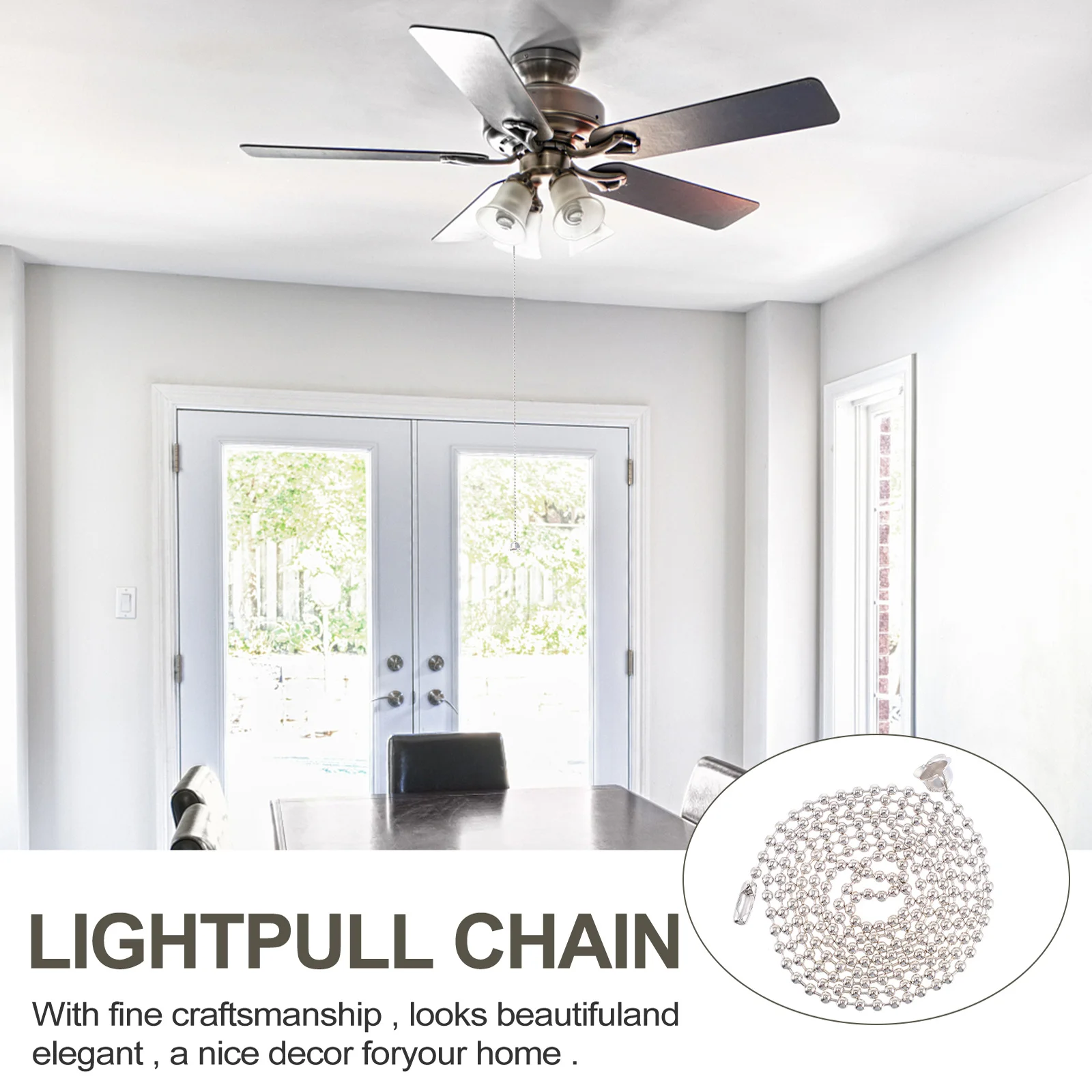 

10Pcs Ceiling Fan Pendant Ornament Fade-Resistant Unique Process Fine Detail Decorative Pull Chain Chic Pull Chain