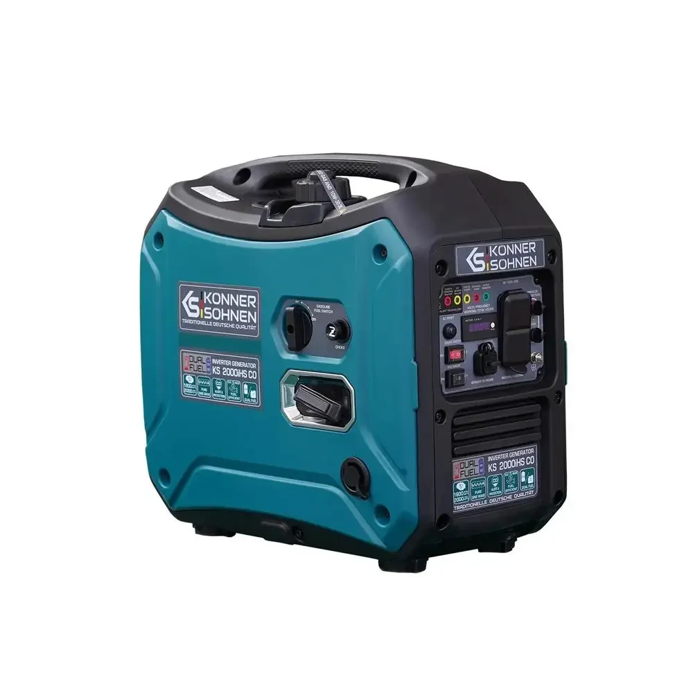 Portable Inverter Generator 2000W Dual Fuel 120V Super Quiet Lightweight CO Sensor