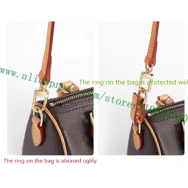 1 Pair Bag Ring Anti-abrasion Protection For Designer Women Handbag Lady Speedy Purse Real Vachetta Leather