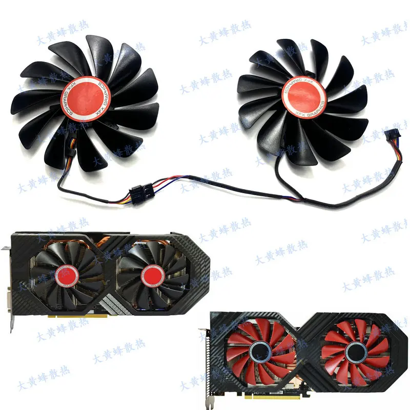 New for XFX RX580 RX590 8G VEGA56/64 CF1010U12S Gaphics Video Card Cooling Fan