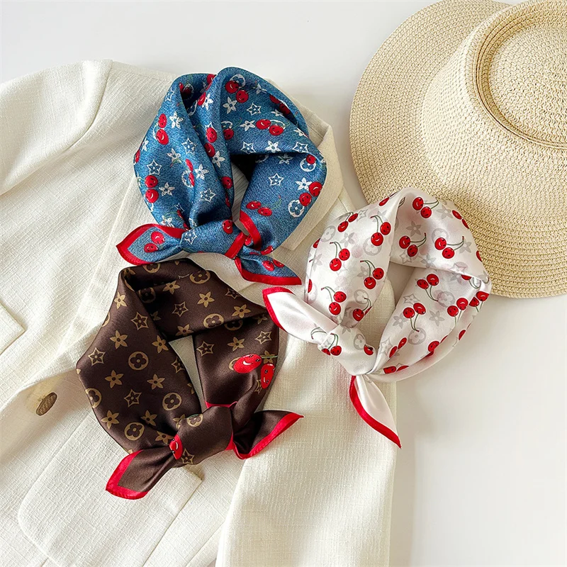 

100% шелковый шарф, женский платок для шеи и волос, квадратная повязка на голову, хиджаб с принтом, пончо, шарфы, бандана, модная 53 см