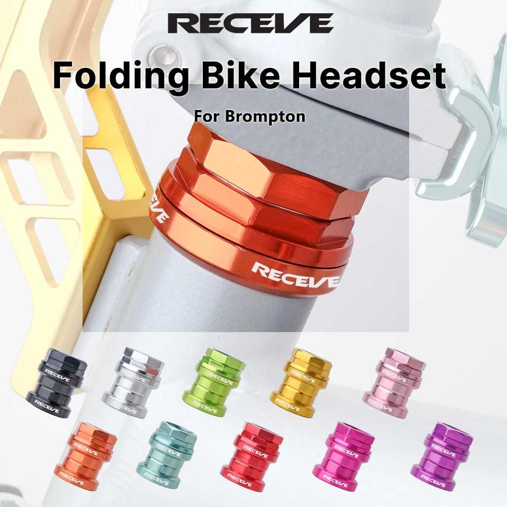 RECEVE Folding Bike Headset 34mm Bmx Headset 1 1/8  Bicycle Steering Box Cycling Head Set Bearing Aluminum Alloy Steering Column