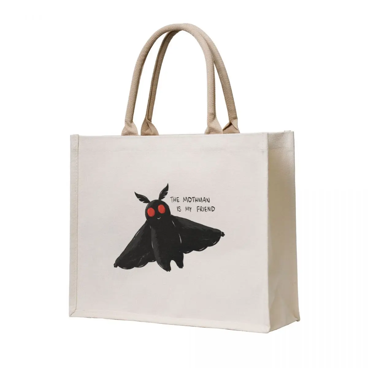 

Mothman is My Friend Tote Bag large tote bag Customizable tote bag Women's