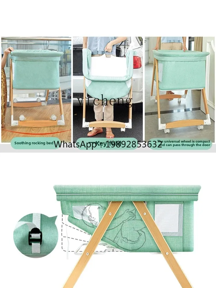 ZZ Baby Bed Movable Multifunctional Portable Folding Stitching Bed Baby Cradle Bed