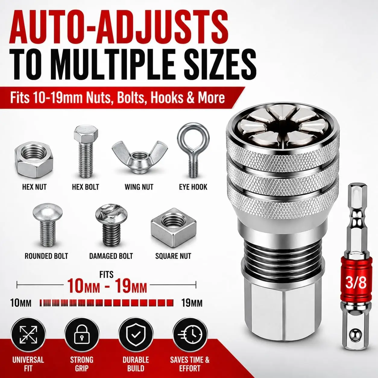 2Pcs Multi-Function Socket Wrench Set 3/8