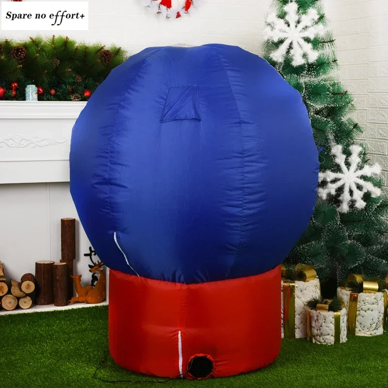 Christmas Inflatable Greeting Hot Air Balloon 4ft Giant Inflatable Blow Up Toy Garden Yard Decoration With LED Light