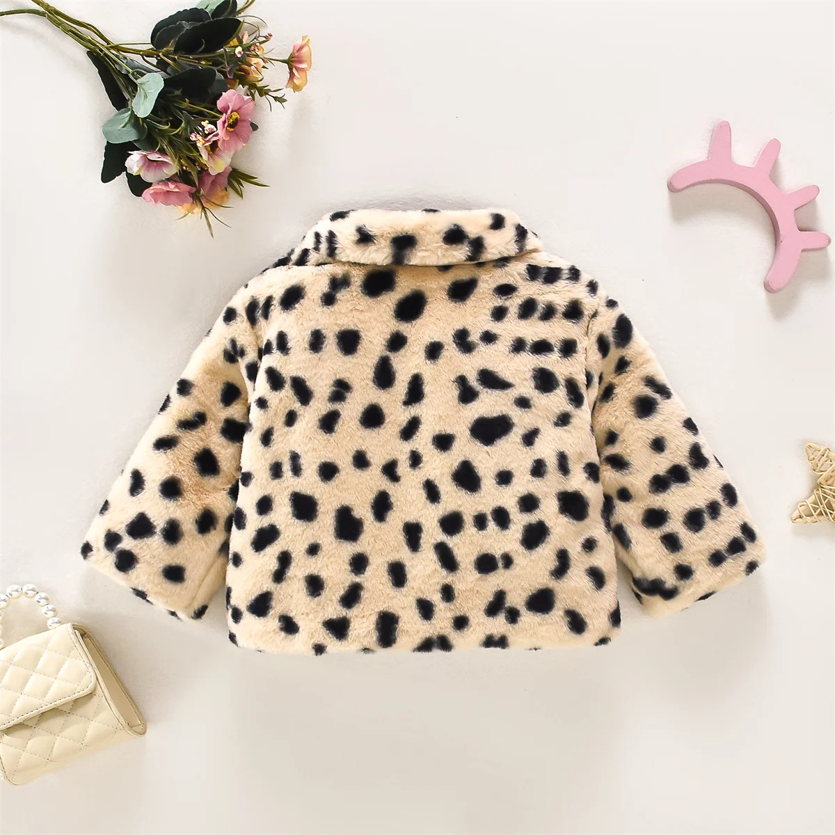 Winter Baby Girl Artificial Fur Coat For Children With European And American Leopard Pattern Fashion Cotton Filled Jacket