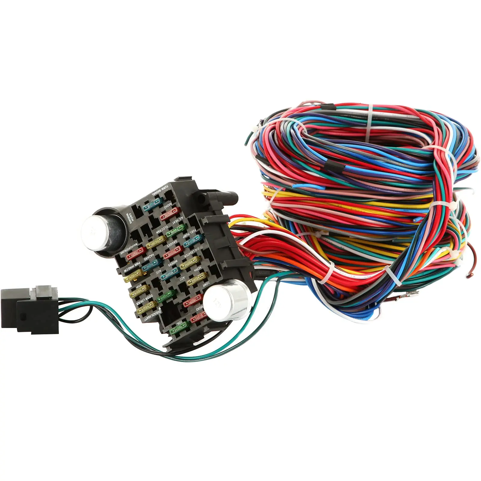 21 circuit standard Color Wiring Harness Kit with 21 Circuits 17 Fuses for Chevy  Mopar Hotrods Ford Chrysler Universal