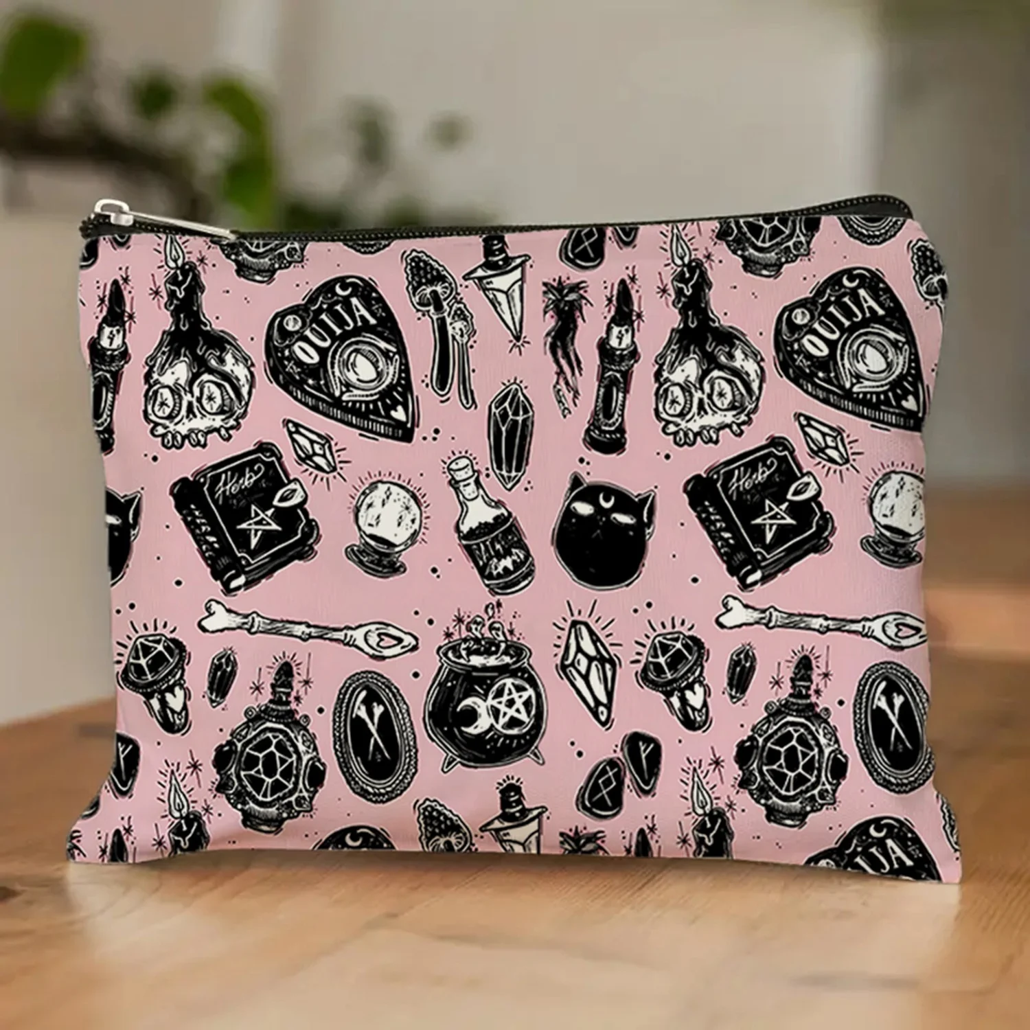 

AHalloween Patterned Makeup Bag- Multifunctional Zipper Pouch, Jewelry Storage Bag, Perfect Travel Zipper Small Storage Bag.