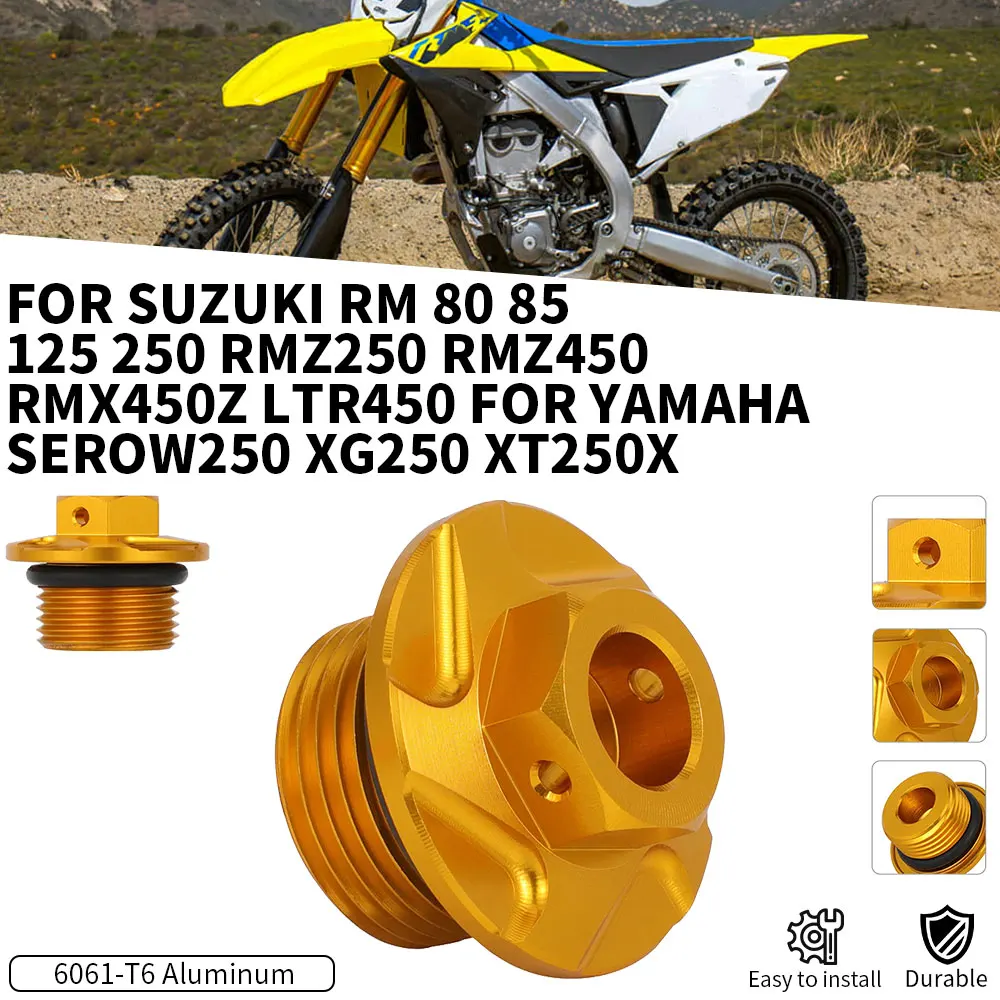 Motorcycles Oil Filler Cap Plug CNC For Suzuki RM 80 85 125 250 RMZ250 RMZ450 RMX450Z LTR450 For Yamaha Serow250 XG250 XT250X