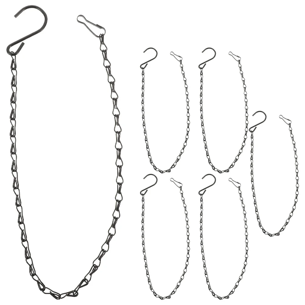 

6pcs Hanging Basket Chain Chains For Flower Pot Birdcage Planter Garden Tools Decorations Durable Metal Chain Hooks