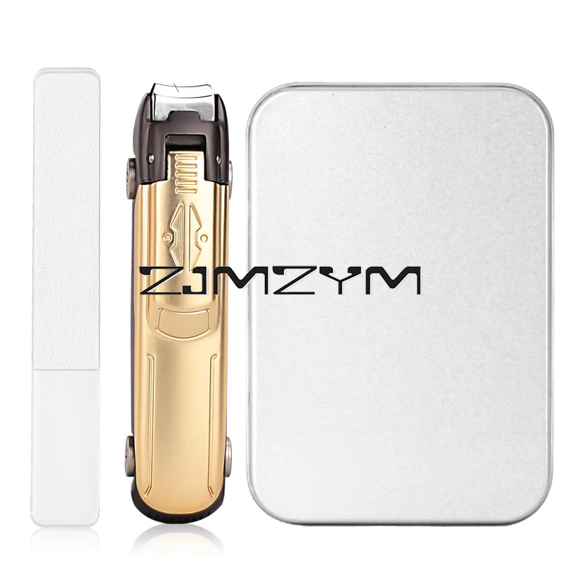 Cortaúñas de acero inoxidable en forma de coche, juego de cortaúñas grande para el hogar, tijeras planas a prueba de salpicaduras