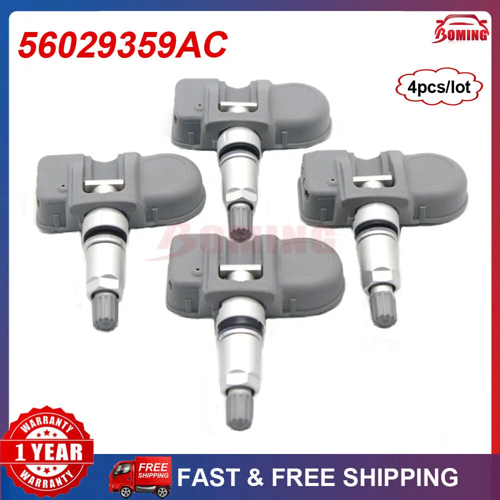 

4Pcs/lot Car TPMS Tire Pressure Sensor 56029359AC For Dodge Ram 1500 2500 Jeep COMMANDER LIBERTY 2009-2010 433MHz