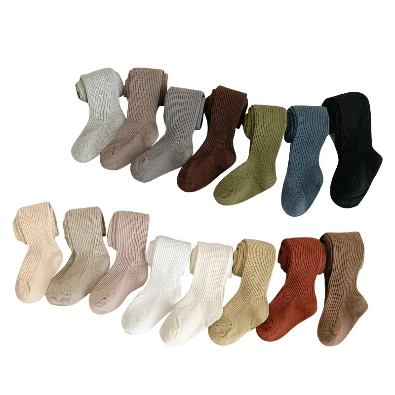 Collants Chauds en Coton pour Bébé Fille de 1 à 9 Ans, Couleur Unie, Collection Printemps-Automne