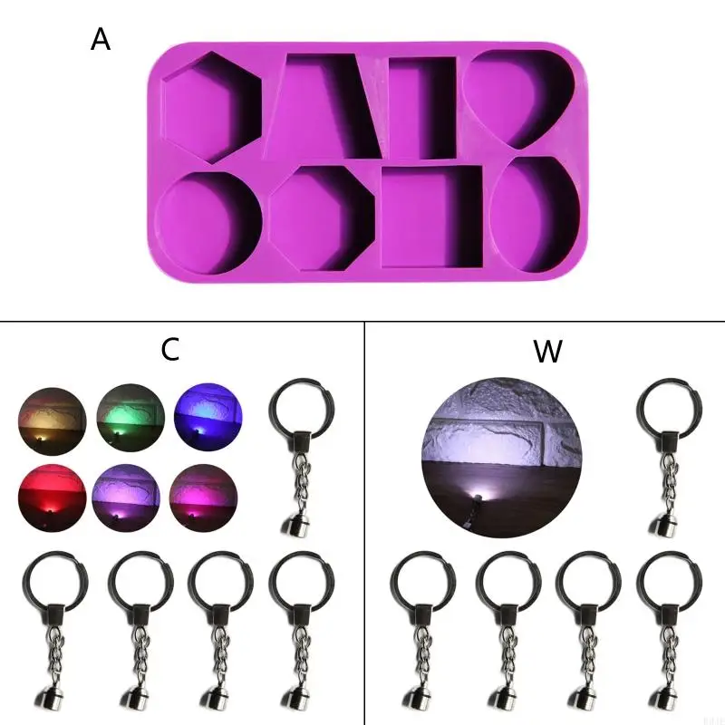 

R9JE for Creative Keychain Resin Molds Geometric Casting Mold DIY Craft Mould for Women Keychains Pendant Crafts Supplies