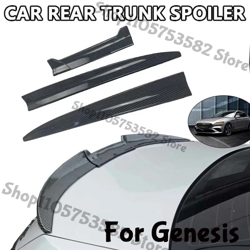 3Pcs DIY Cuttable Rear Trunk Spoiler Roof Wing Matte Black Universal Car Spoiler For Genesis Sedan Hatchback Modification