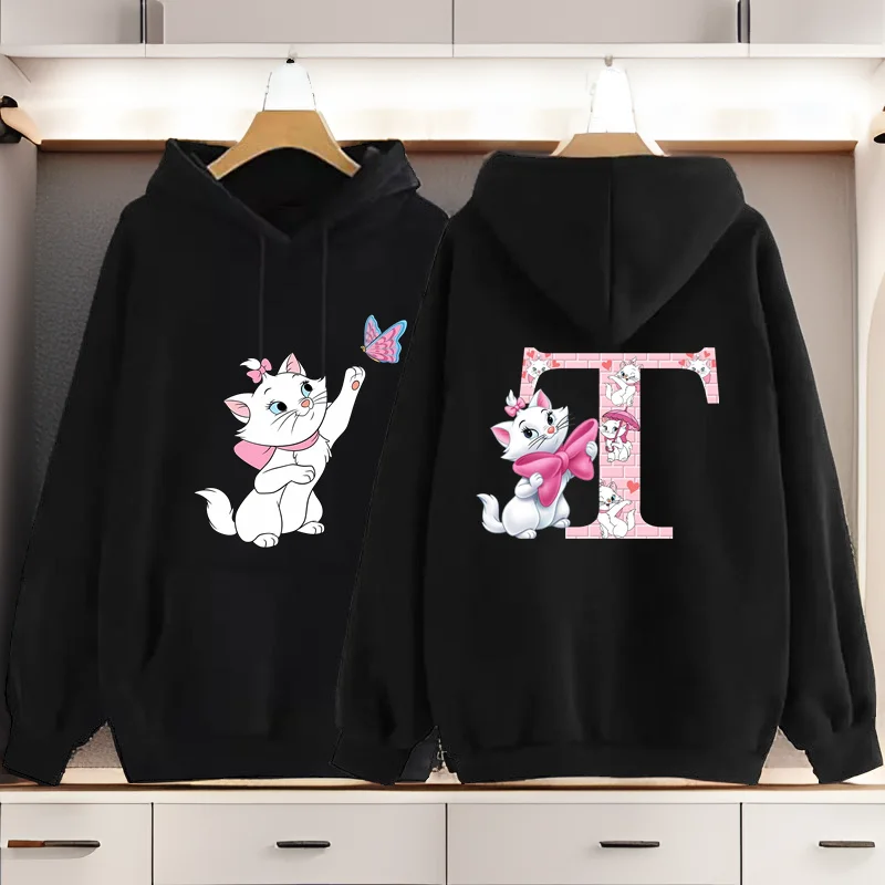 The Aristocats Marie Cat 26 English Alphabet Hoodie Woman Clothing Hoodie Y2k Clothes Woman Clothing Long Sleeve Sweatshirts