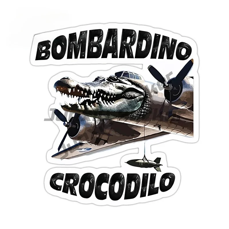 

Interesting Bombardiro Crocodilo Car Stickers Cool Personality Cartoon Meme Decals Creative Racing Accessories