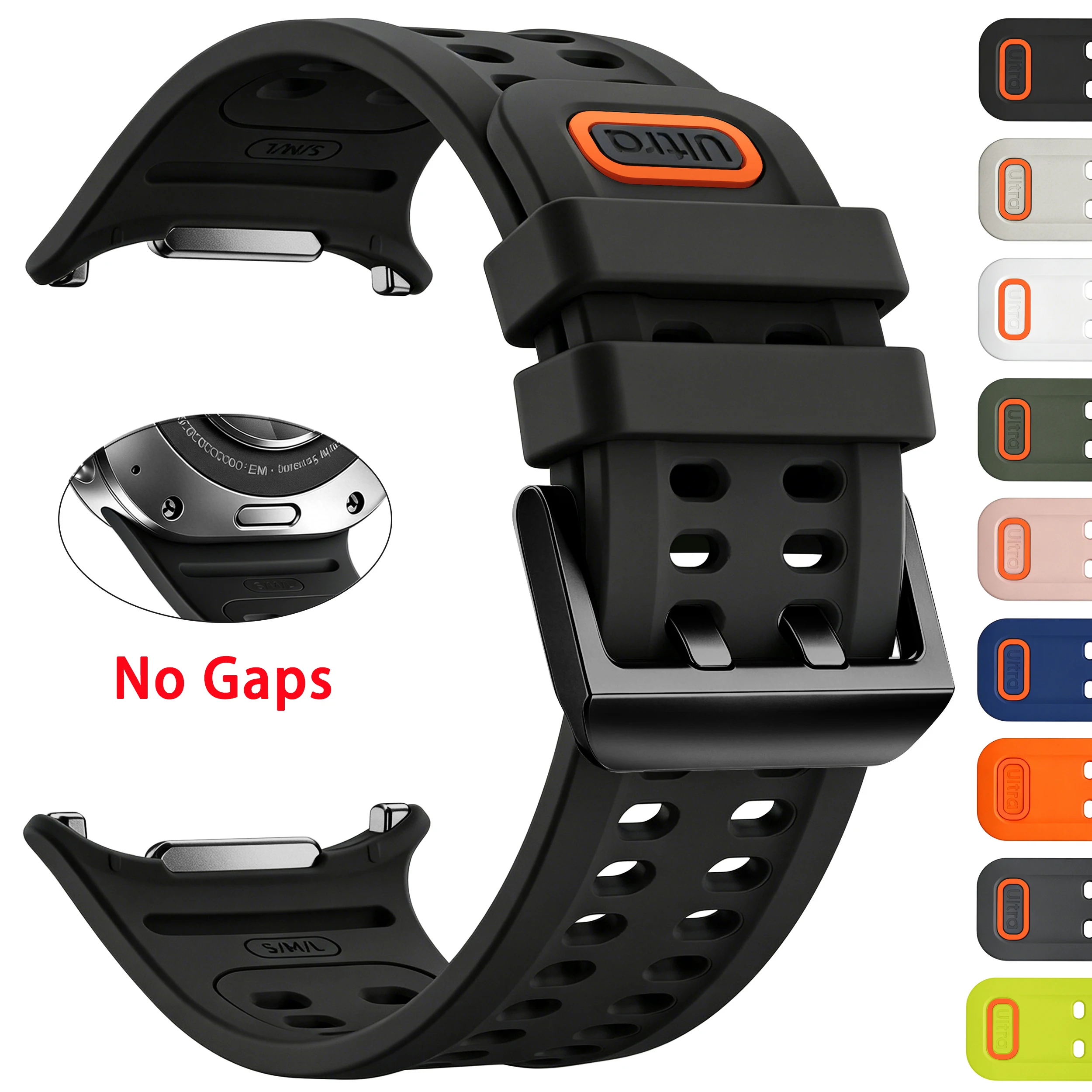 Original Silicone Strap for Samsung Galaxy Watch Ultra 2026 2025 Soft Sports Bracelet Correa for Galaxy Watch Ultra 7 47mm Bands