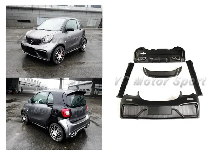 

FRP Fiber Glass & Carbon Fiber AMG Style Bodykits Fit For 2015-2017 Smart Fortwo C453 Body Kit Bumper Side Skirt Spoiler Wing