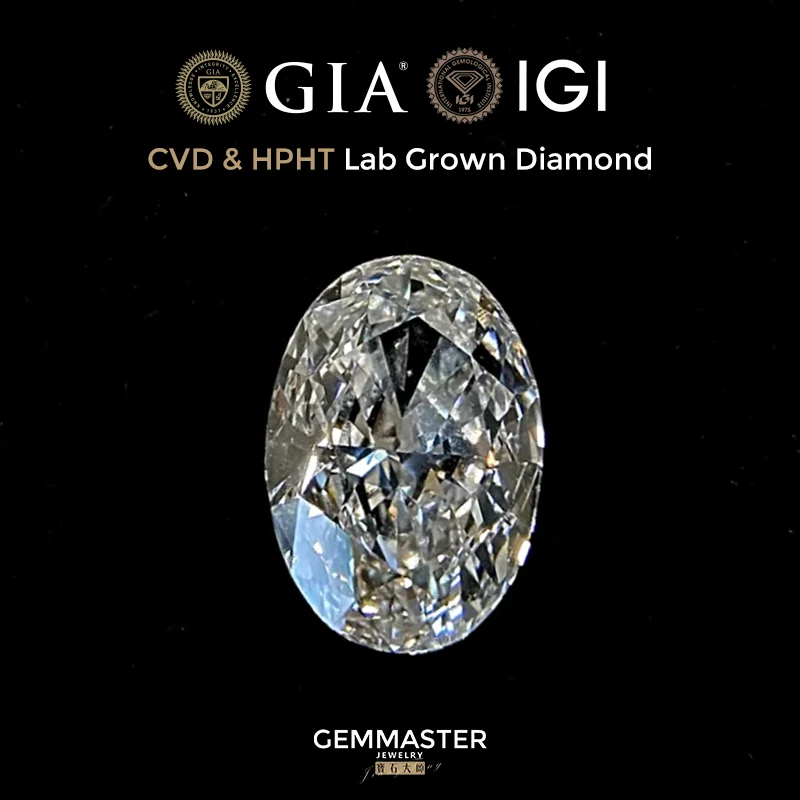 Lab Grown Diamond CVD HPHT Synthetic Diamond 1ct 3ct 5ct Loose Diamond VVS Customized Jewelry IGI GIA Lab Diamonds Oval Cut