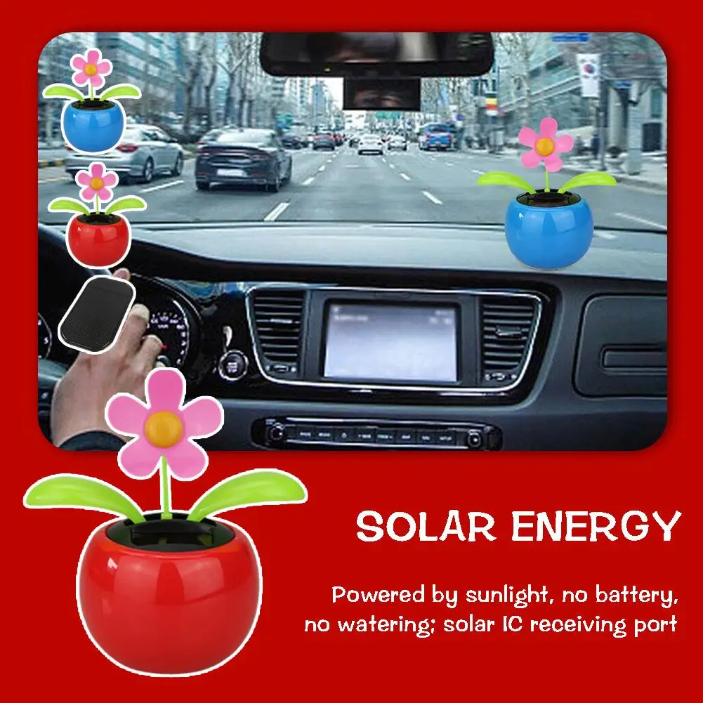 1pcs Solar Automatic Swing Portable Sunflower With Cushion For Desktop Decoration Car Interior Decor Car Interior Accessori I4Q8