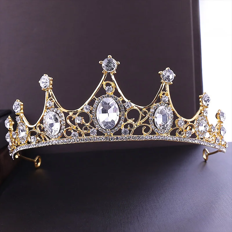 

Baroque Crystal Tiaras And Crowns For Women Party Rhinestone Prom Diadem Bridal Wedding Hair Accessories Jewelry Crown Tiara