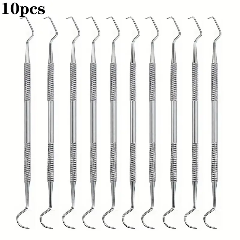 10Pcs Stainless Steel Double Head Dental Tool Dentist Teeth Clean Hygiene Explorer Probe Hook Pick Dentists Instruments