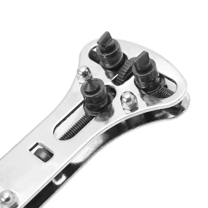 Kit Alat Perbaikan Jam Tangan 55Mm Pembuka Penutup Belakang Jam Tangan Kunci Pas Penghilang Belakang Sekrup Dapat Disesuaikan Alat Perbaikan Pembuka Belakang Jam Tangan