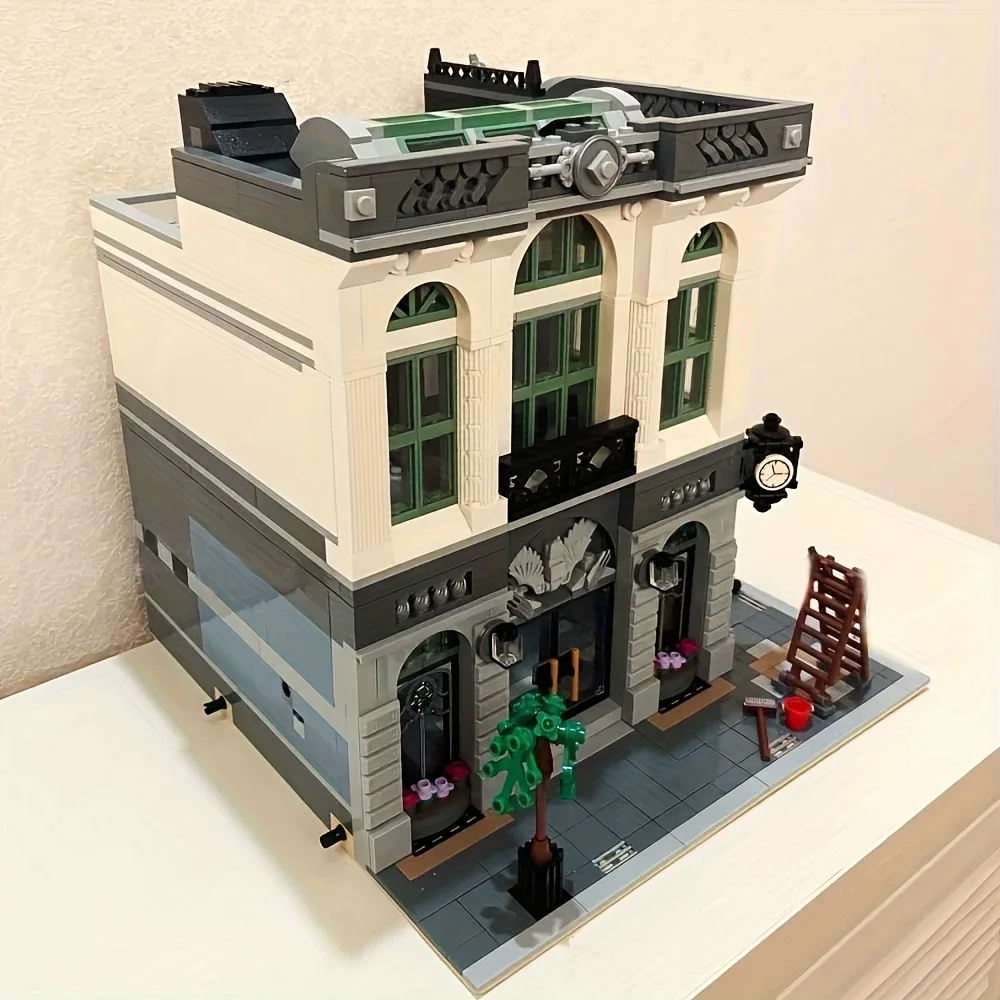IDEAS creativi famoso street view Bank Grand hall MOC Set compatibile 10224 blocchi di costruzione con figuer Giocattoli gifis Natale